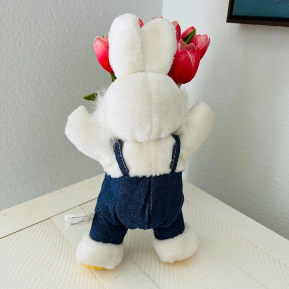 VTG 13" Circus Circus Las Vegas Reno Bunny Rabbit Stuffed Animal Plush Overalls - Picture 4 of 10